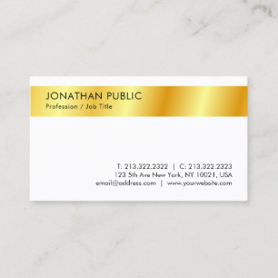 Faux Gold Modern Simple Personalised Template Business Card