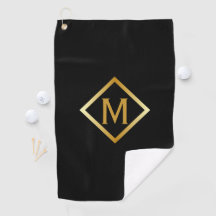 Faux Gold Monogram – Black & Gold