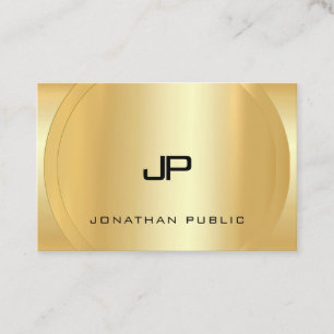 Faux Gold Monogram Glamourous Modern Luxurious Business Card