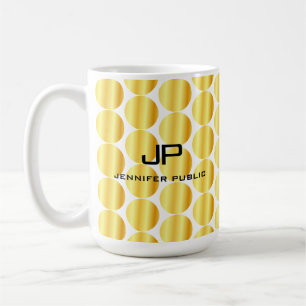 Faux Gold Monogram Personalised Template Coffee Mug