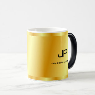 Faux Gold Monogram Personalised Template Magic Mug