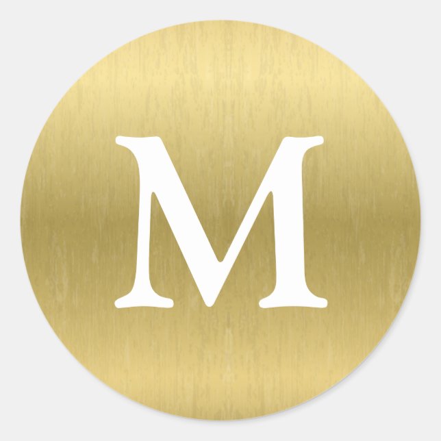 Faux Gold Monogram Sticker (Front)