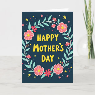 Faux Gold Mothers Day Floral Card