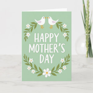 Faux Gold Mothers Day Wreath Card