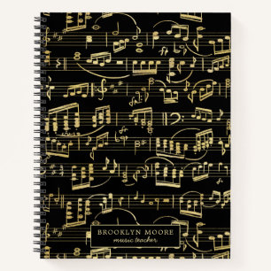 Faux Gold Music Note Personalised Journal