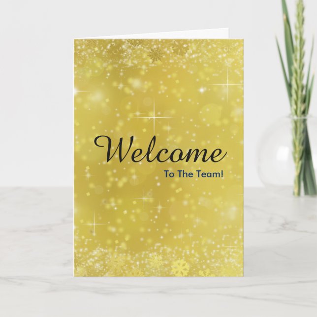 Faux Gold New Employee Welcome Card (Front)