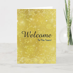 Faux Gold New Employee Welcome Card