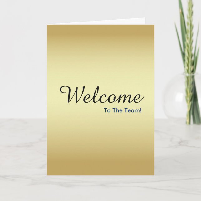 Faux Gold New Employee Welcome Card (Front)