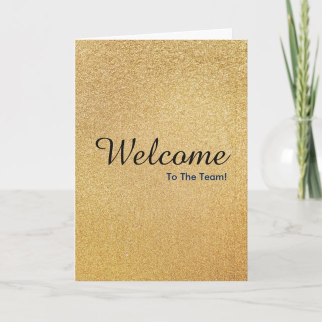 Faux Gold New Employee Welcome Card (Front)