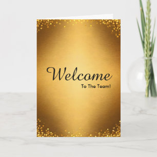 Faux Gold New Employee Welcome Card