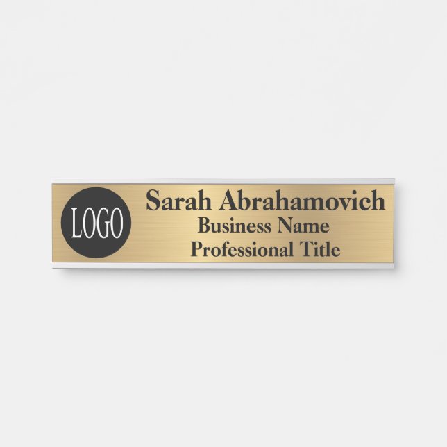 Faux Gold Office Door Sign Elegant Business (Front)
