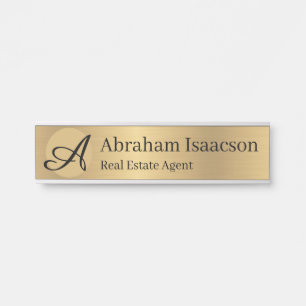 Faux Gold Office Door Sign Name Plate Real Estate