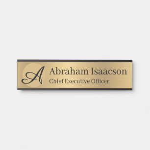 Faux Gold Office Door Sign Name Plate Real Estate