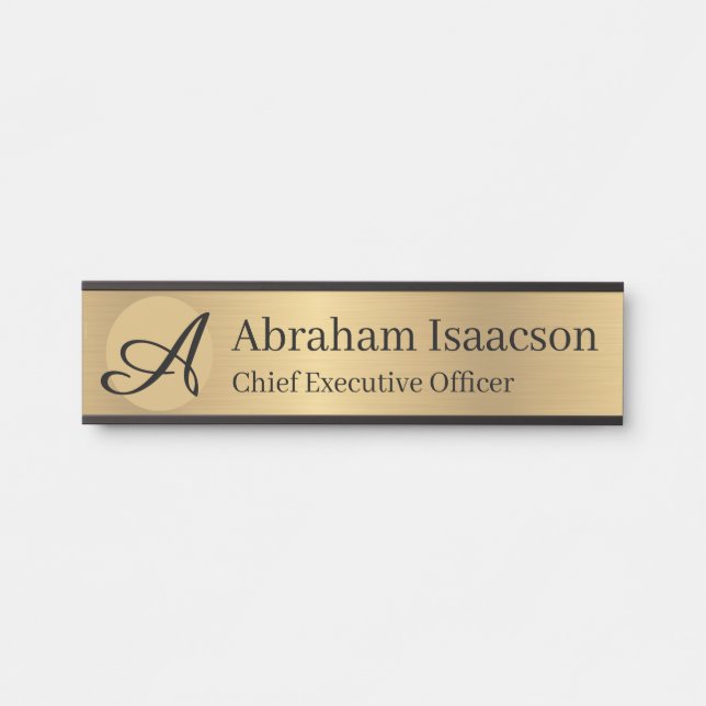 Faux Gold Office Door Sign Name Plate Real Estate (Front)