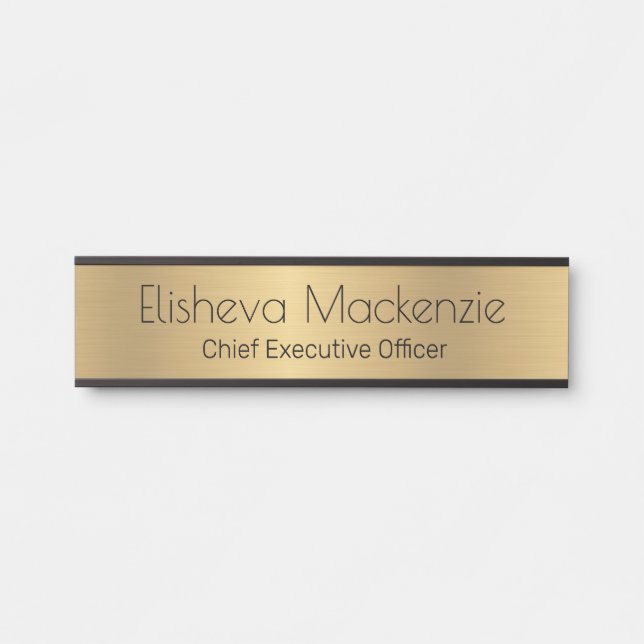 Faux Gold Office Door Sign Signs  Name Plate (Front)