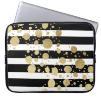 Faux Gold Paint Splatter on Black and White