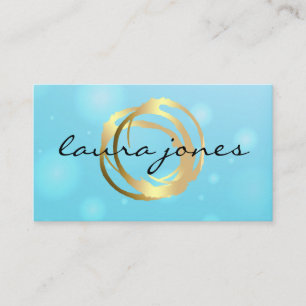 Faux Gold Painted Circle Designer Business Card