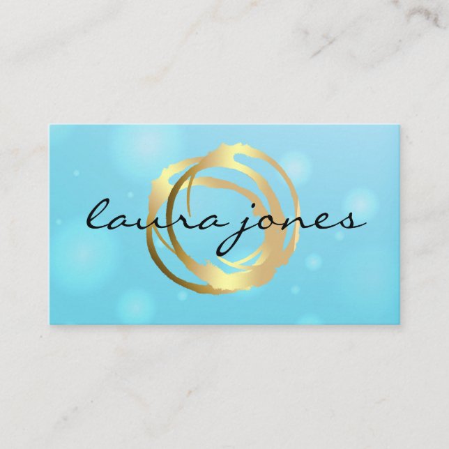 Faux Gold Painted Circle Designer Business Card (Front)