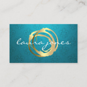 Faux Gold Painted Circle Designer Business Card