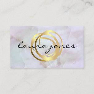 Faux Gold Painted Circle Designer Business Card