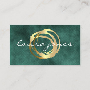 Faux Gold Painted Circle Designer Business Card