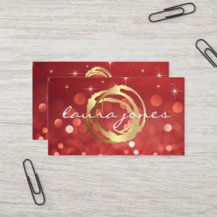Faux Gold Painted Circle Designer Business Card