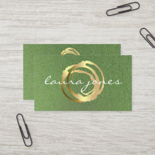 Faux Gold Painted Circle Designer Business Card