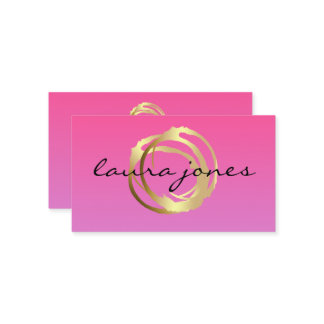 Faux Gold Painted Circle Designer Business Card