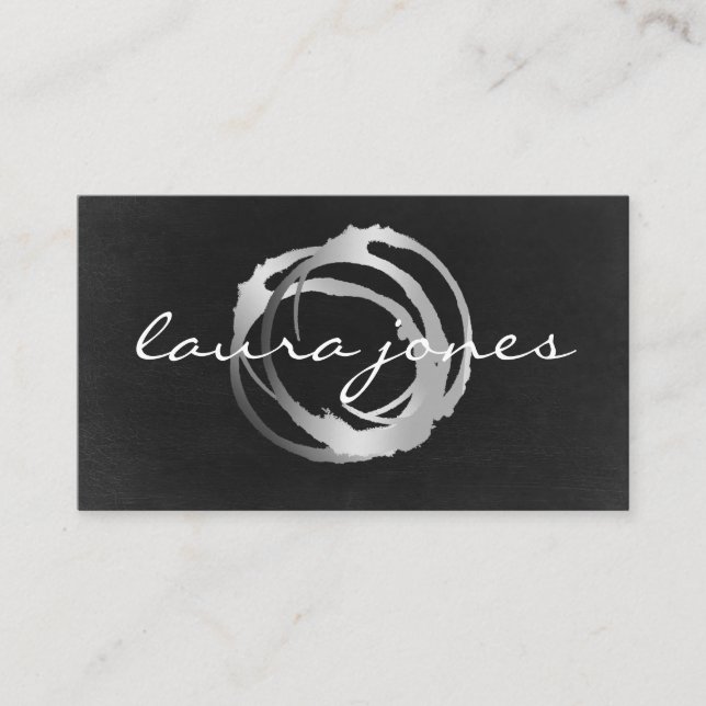 Faux Gold Painted Circle Designer Business Card (Front)