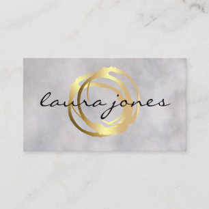 Faux Gold Painted Circle Designer Business Card