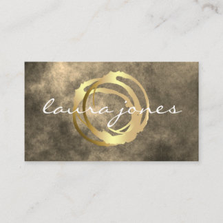 Faux Gold Painted Circle Designer Business Card
