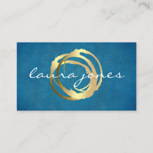 Faux Gold Painted Circle Designer Business Card