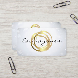 Faux Gold Painted Circle Designer Business Card
