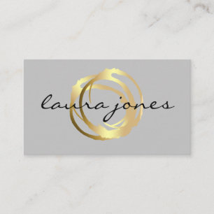 Faux Gold Painted Circle Designer Business Card