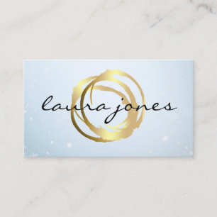 Faux Gold Painted Circle Designer Business Card