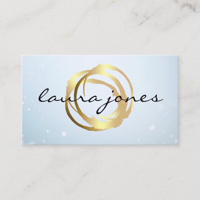 Faux Gold Painted Circle Designer Business Card (Front)