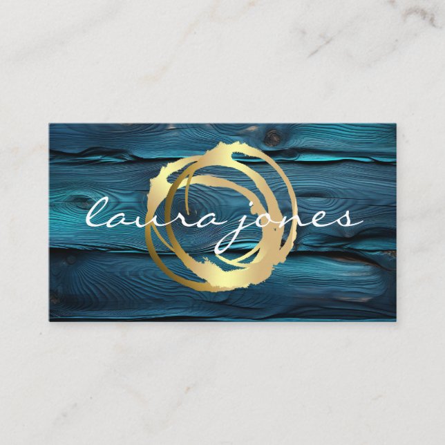 Faux Gold Painted Circle Designer Business Card (Front)