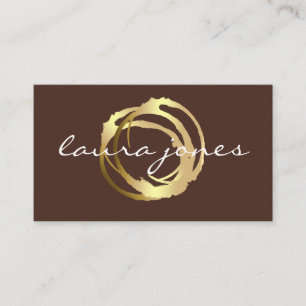 Faux Gold Painted Circle Designer Business Card