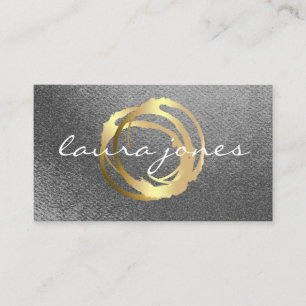 Faux Gold Painted Circle Designer Business Card
