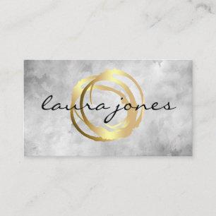 Faux Gold Painted Circle Designer Business Card