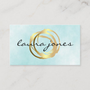 Faux Gold Painted Circle Designer Business Card