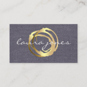 Faux Gold Painted Circle Designer Business Card