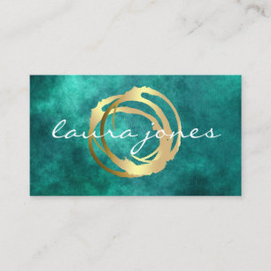 Faux Gold Painted Circle Designer Business Card