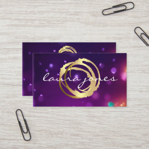 Faux Gold Painted Circle Designer Business Card