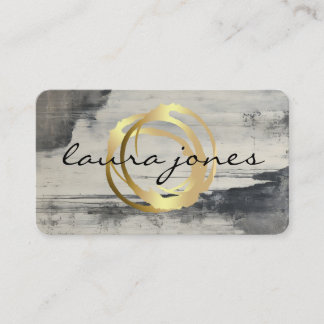 Faux Gold Painted Circle Designer Business Card