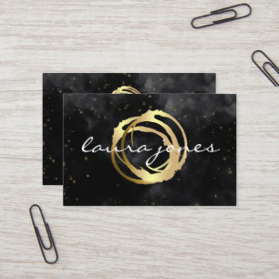 Faux Gold Painted Circle Designer Business Card