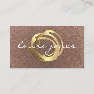 Faux Gold Painted Circle Designer Business Card