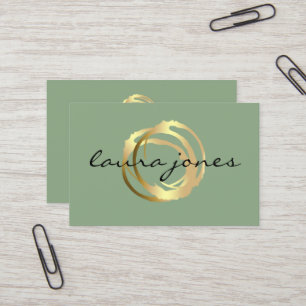 Faux Gold Painted Circle Designer Business Card