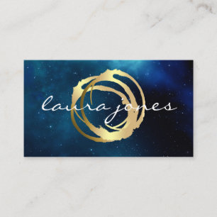 Faux Gold Painted Circle Designer Business Card