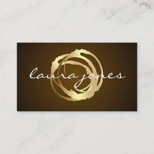 Faux Gold Painted Circle Designer Business Card